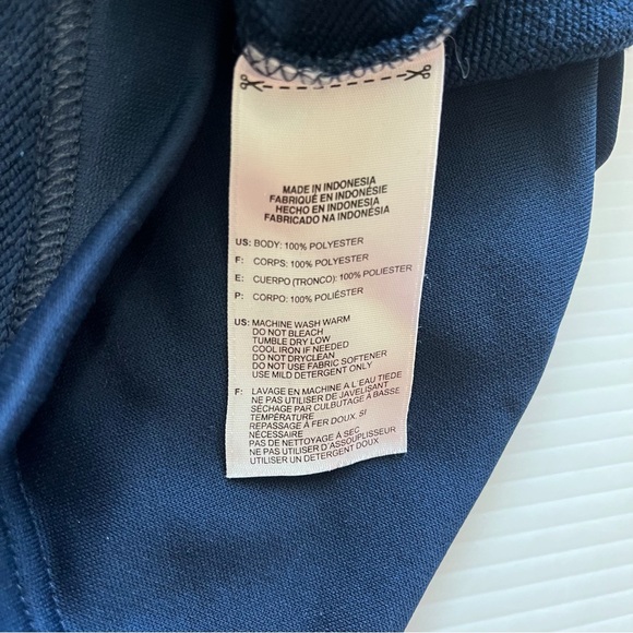 ADIDAS 1/4 Zip Warm Up Jacket Blue 3 White Stripe Size Large - Picture 12 of 12